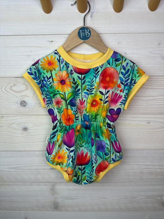 Organic Bright Floral Romper