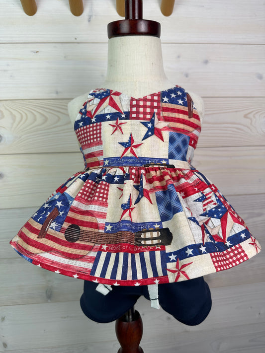 18 month Summer Americana Top/Shorties Set