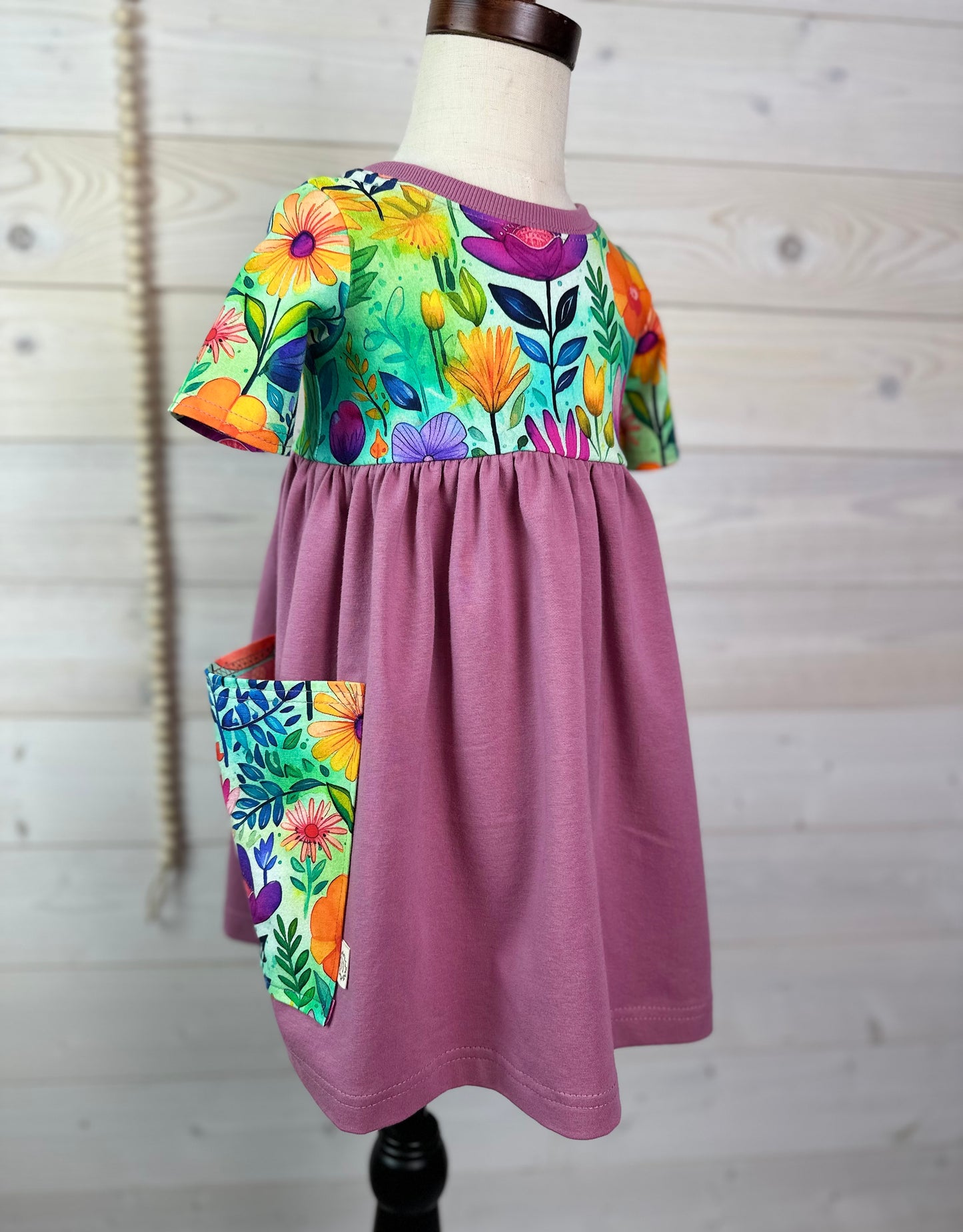 Organic Folk Floral Pocket Dress