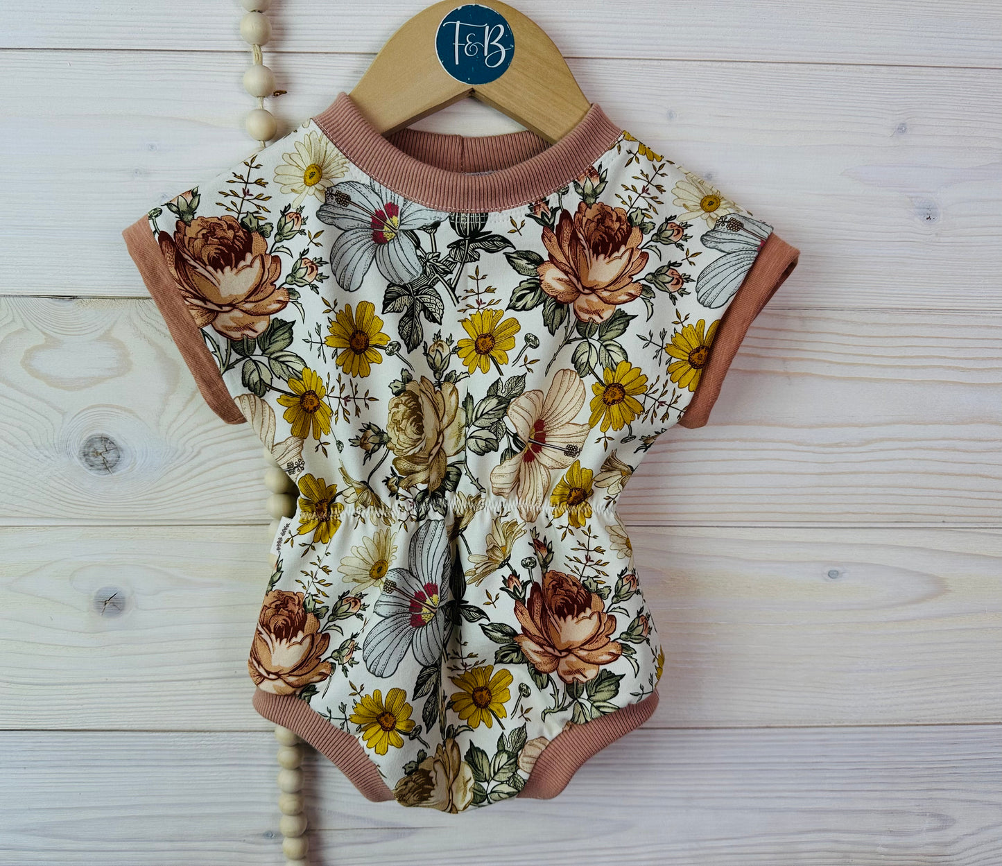 Organic Floral Cinch Waist Romper