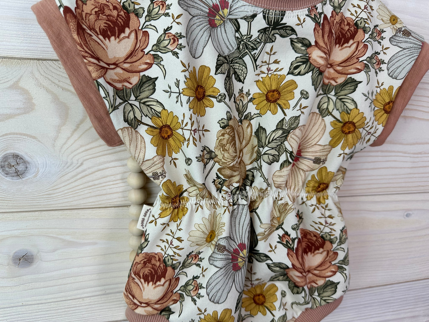 Organic Floral Cinch Waist Romper