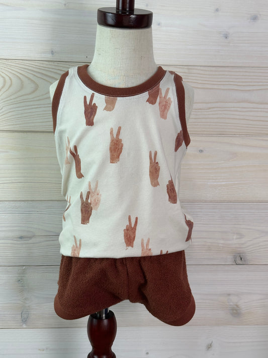 Peace Sign Tank/Short Set