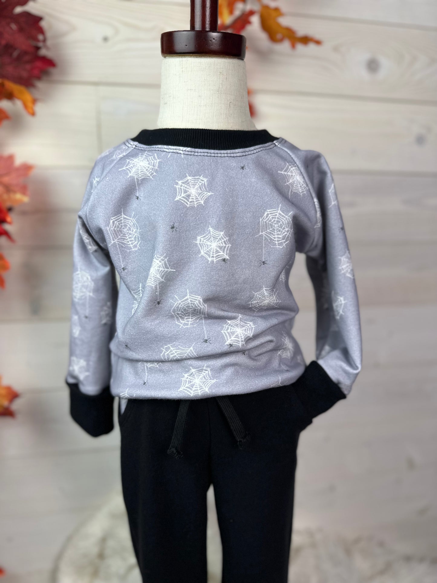 Grow-with-me Spider Web Sweatshirt with Mathcing Joggers