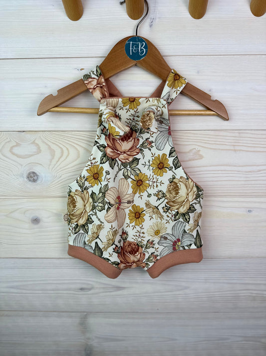 Organic Vintage Floral Overalls