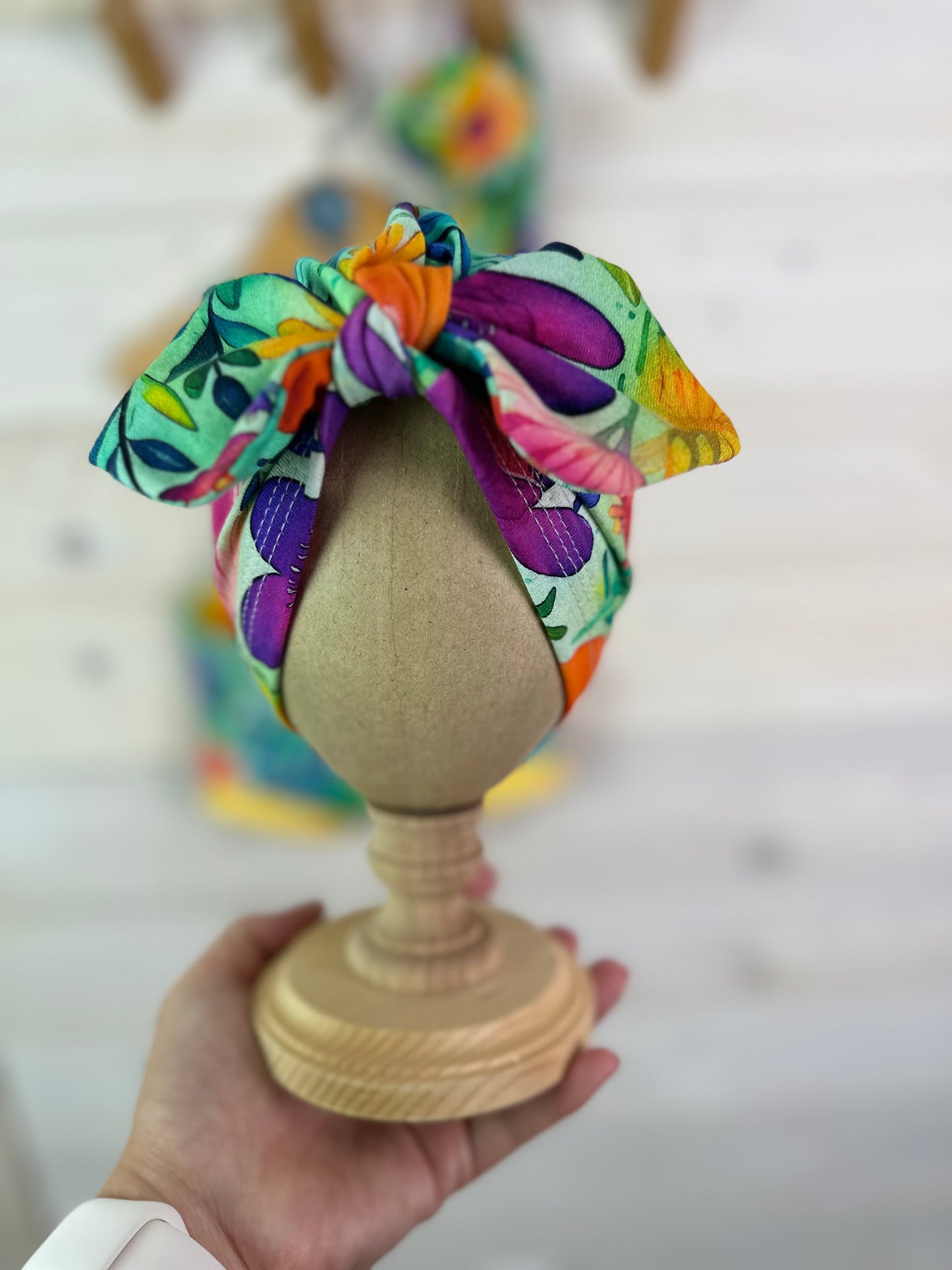 🌸 Organic Baby Hat with Floral Bow Detail