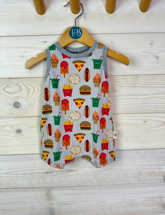 Junkfood Print Cotton Baby Romper 🍔🍟
