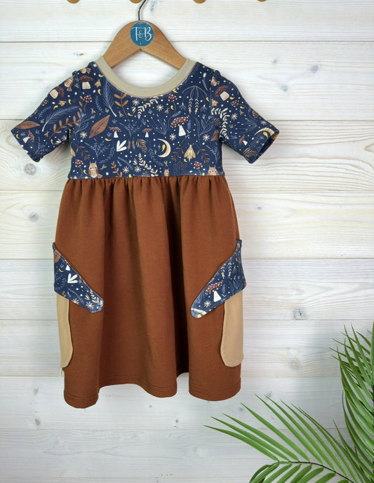 Organic 3T Mushroom Pocket Dress