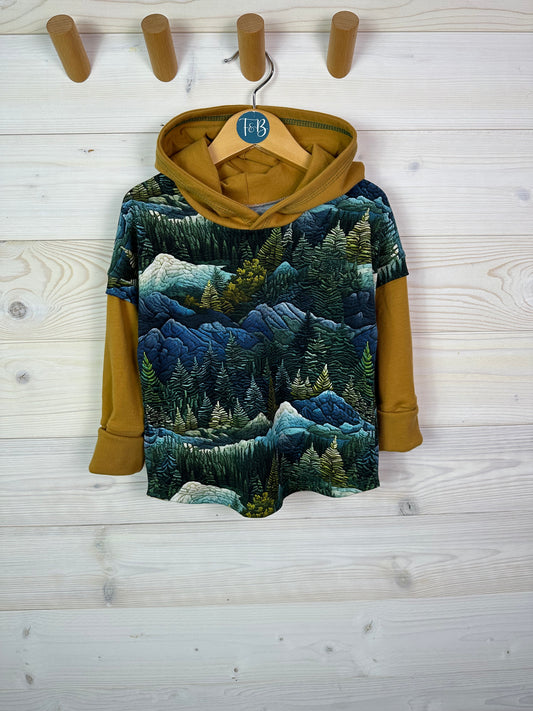 Grow-With-Me Faux Embroidered Mountains