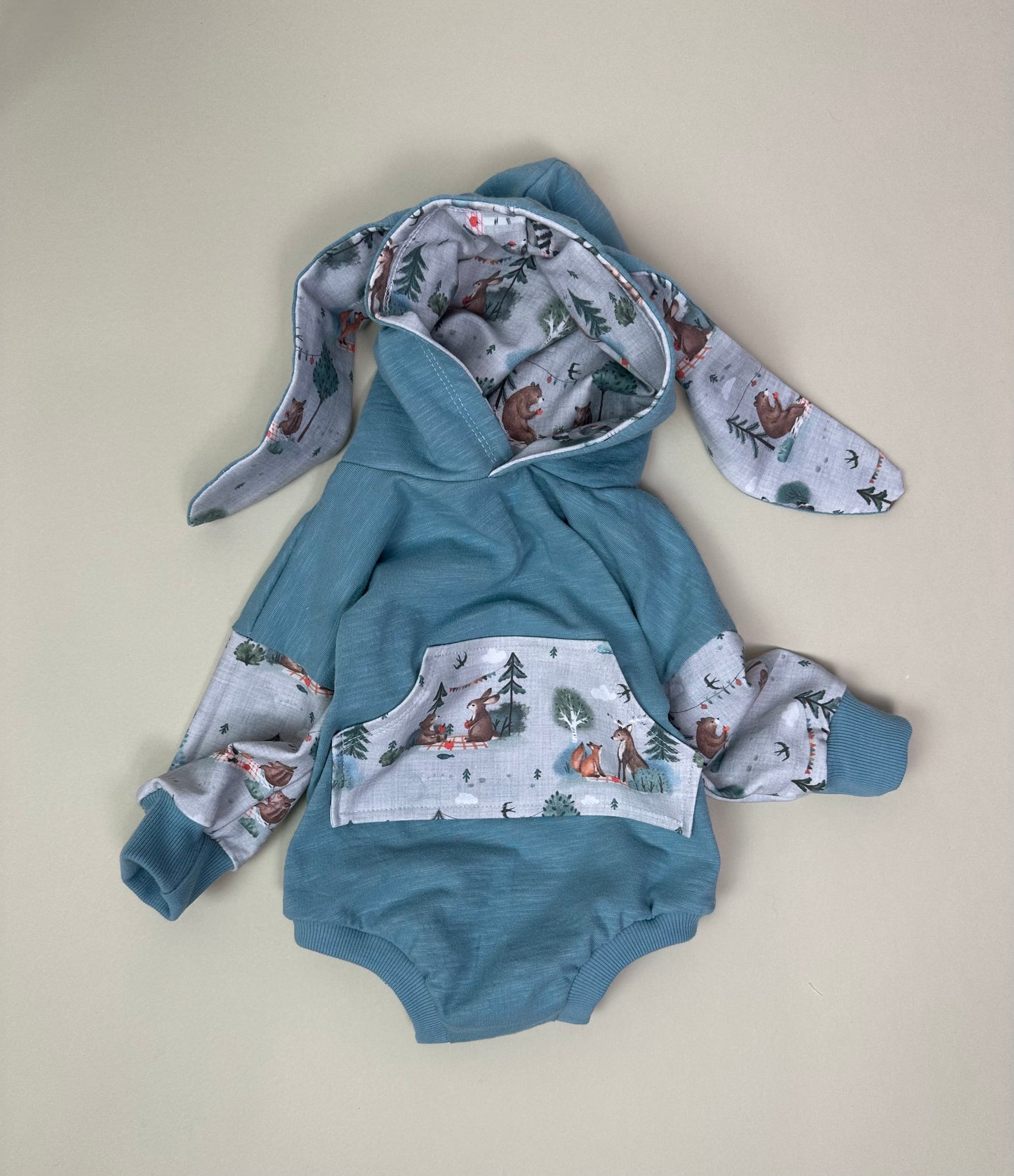 Mineral Blue Bunny Romper