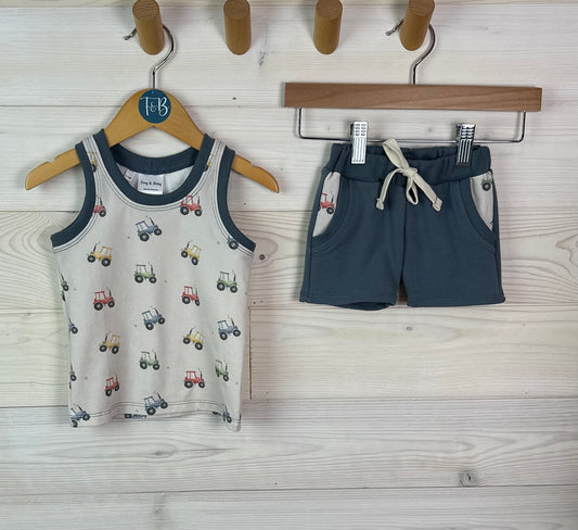 Tractor Tank Top with Matching Shorts Option