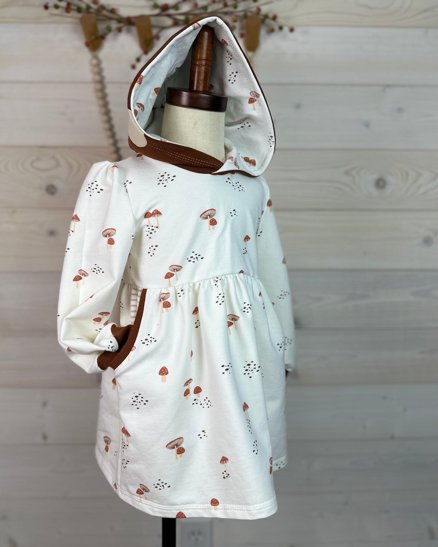 2T Mushroom Hood Pocket Dress