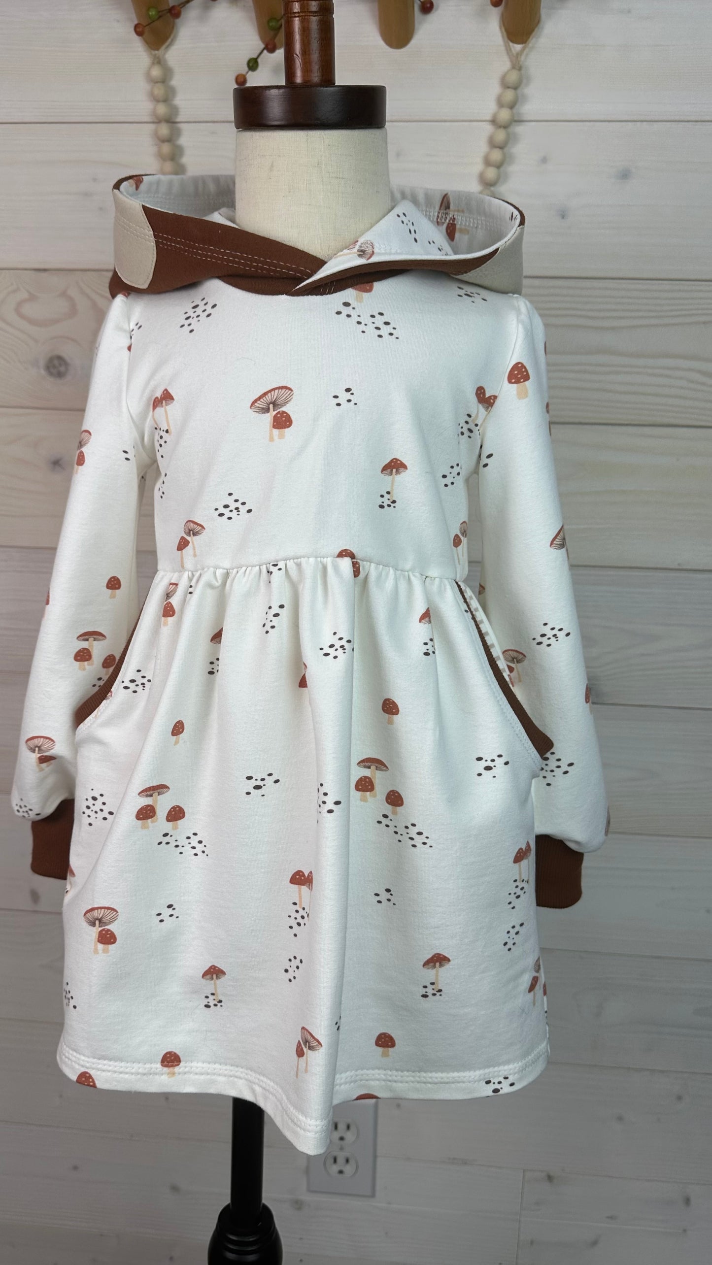 2T Mushroom Hood Pocket Dress