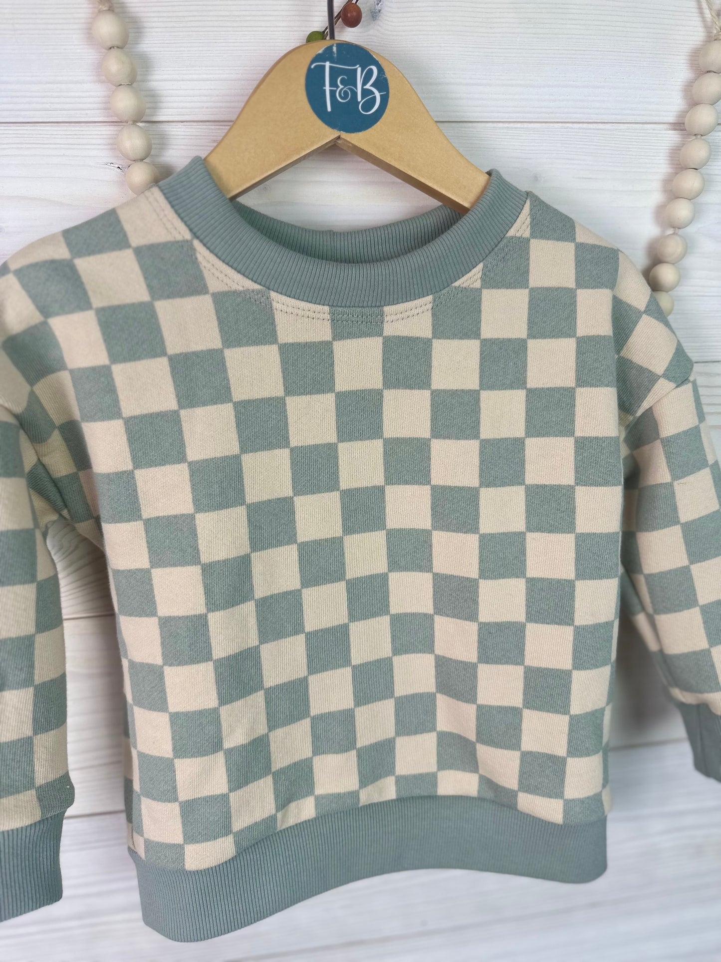 Organic Check Pullover Sweatshirt