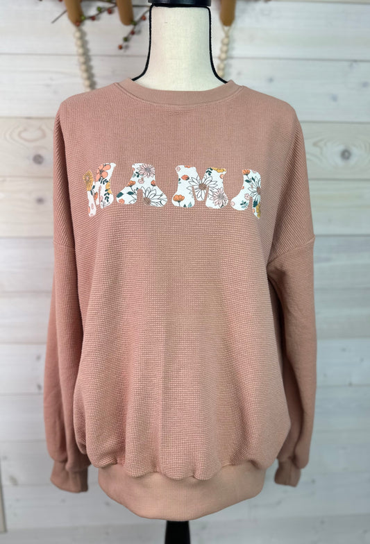 Small "Mama" Organic Oversized Sweater