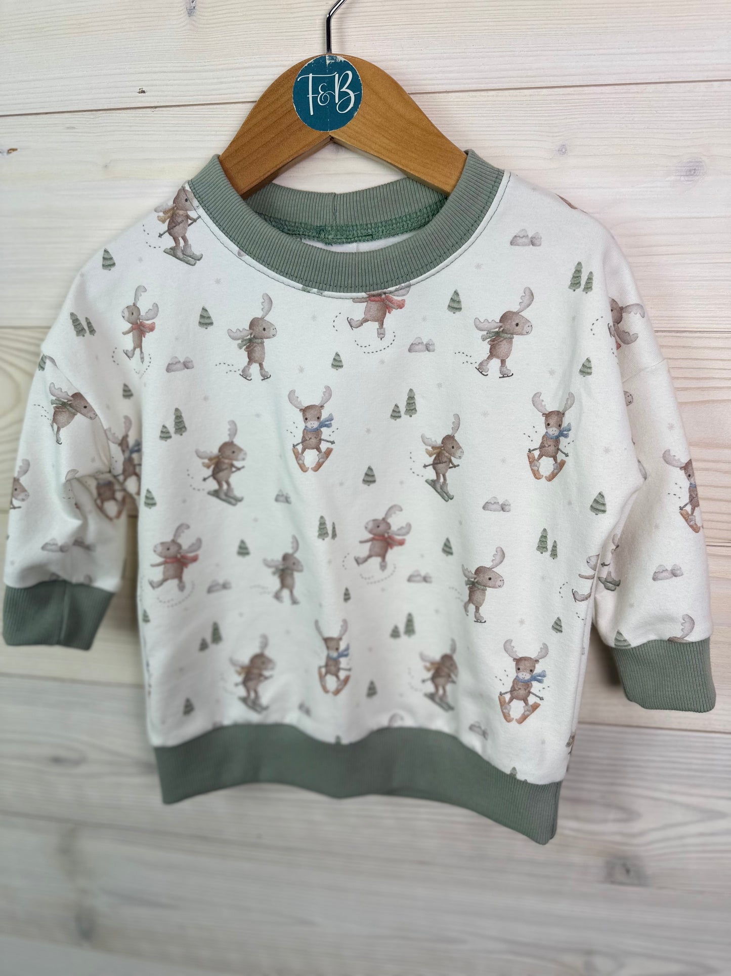 Skiing Moose Sweatshirt