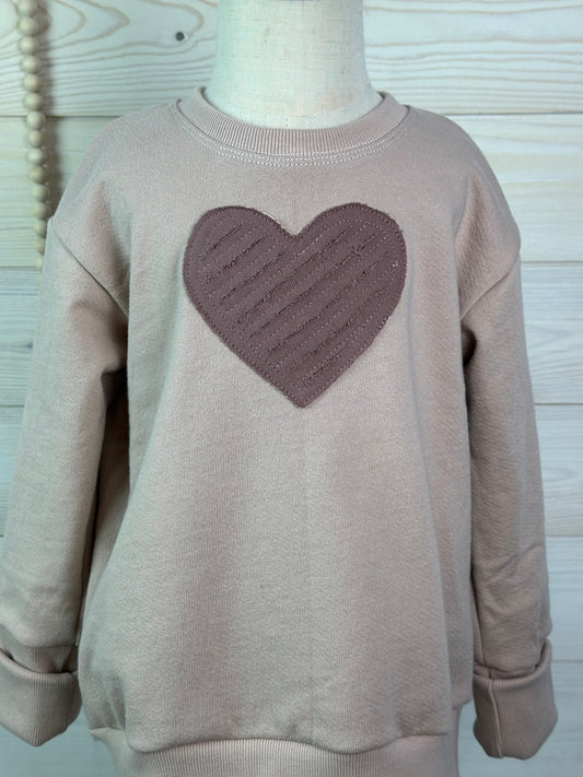 3T-6yr Organic Heart Applique Sweatshirt