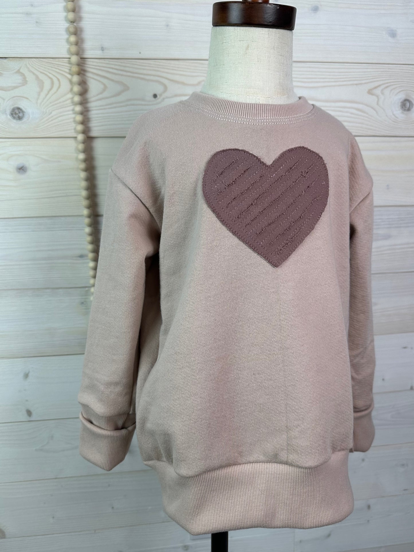 3T-6yr Organic Heart Applique Sweatshirt