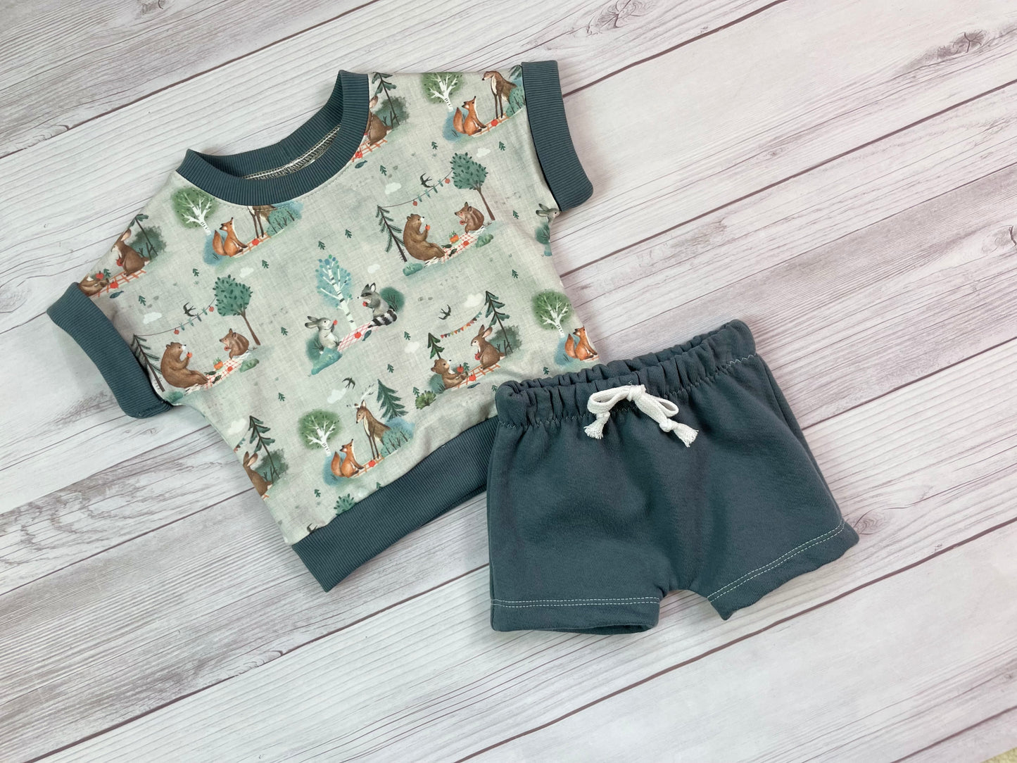 6-9 month Dolman Top with Matching Organic Shorts