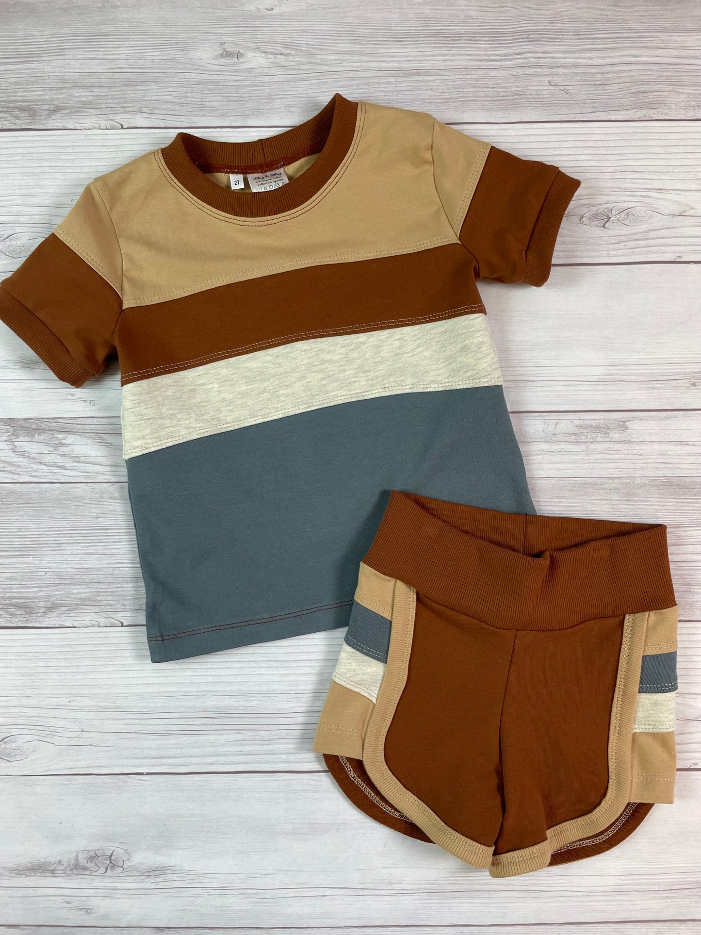 Organic Retro Top and Track Short Set - 2T