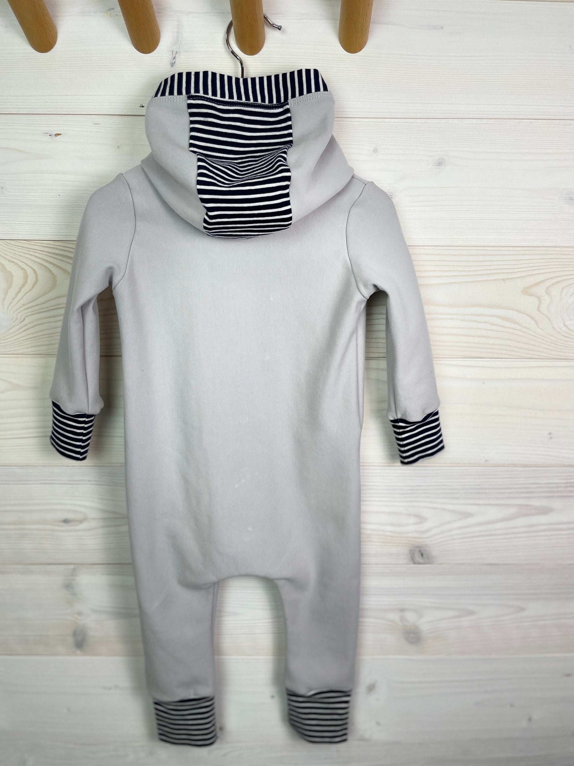 Organic Sweatshirt Fleece 12-18 Month Romper, Handmade Applique Patch, Organic Cotton Romper, Baby Cars, Navy and White, READY to SHIP